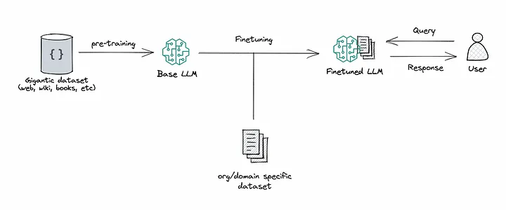 Summary diagram illustrating the concept of a fine-tuned model